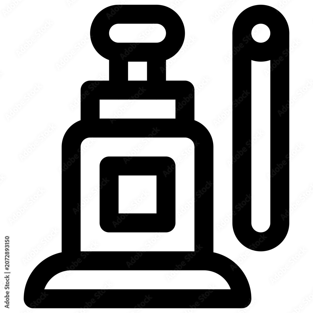Naklejka premium Bottle jack. Editable stroke vector icon.