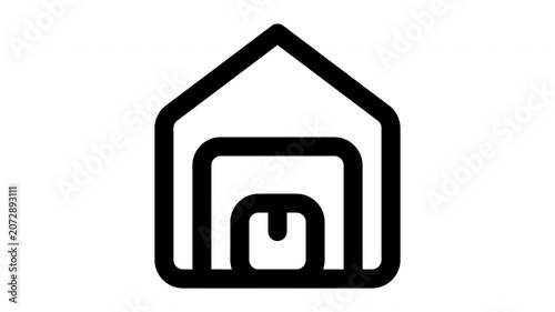 warehouse animated Line Icons Premium 4K, Modern Minimal Outline Motion Graphics Collection