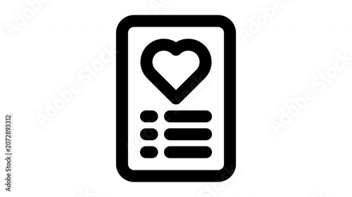 wishlist animated Line Icons Premium 4K, Modern Minimal Outline Motion Graphics Collection