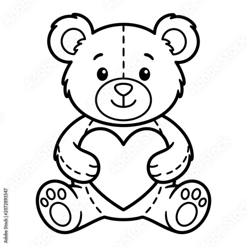 Cute teddy bear holding a heart