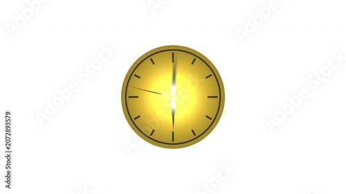 3D Transparent Background Animated Gold Clock