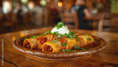 A mouth-watering enchilada dish.