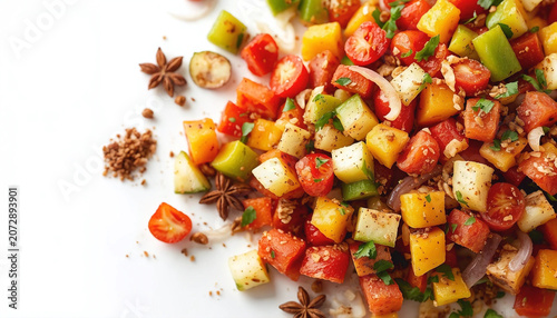 Mexican-style frozen vegetable mix.