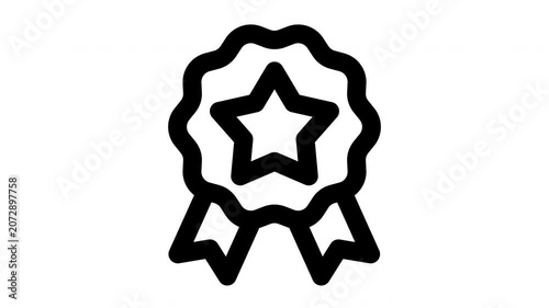 badge animated Line Icons Premium 4K, Modern Minimal Outline Motion Graphics Collection