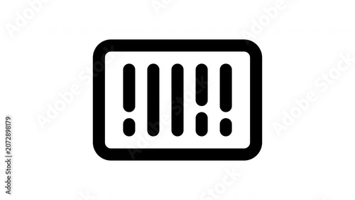 bar code animated Line Icons Premium 4K, Modern Minimal Outline Motion Graphics Collection