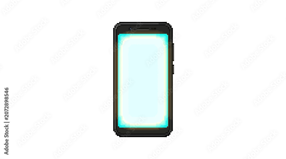 Naklejka premium Modern Smartphone Device Displaying Bright Screen Isolated.