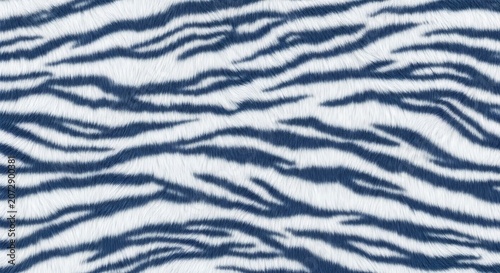 seamless tiger fur pattern in white and icy blue color