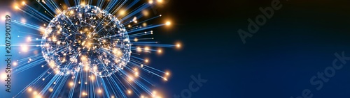 Dynamic light effects illustrating the concepts of artificial intelligence automation and digital transformation in a modern context