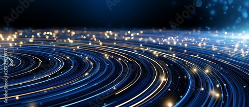 Colorful light trails symbolizing artificial intelligence automation and the evolution of digital processes in business operations