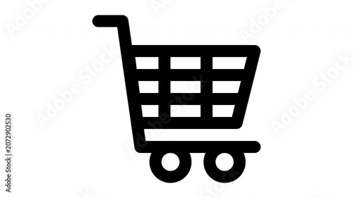 cart animated Line Icons Premium 4K, Modern Minimal Outline Motion Graphics Collection