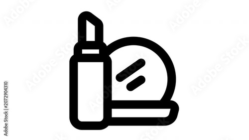 cosmetic animated Line Icons Premium 4K, Modern Minimal Outline Motion Graphics Collection