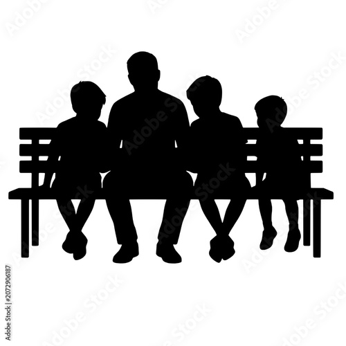 Foto Silhouette of a father educating his child