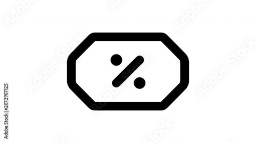 discount animated Line Icons Premium 4K, Modern Minimal Outline Motion Graphics Collection
