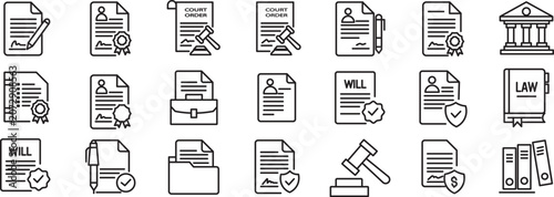 Obraz na plátně Contract Coverage icon set, pack