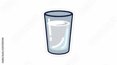 A simple digital illustration of a glass vessel containing a clear liquid