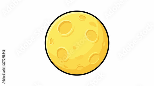 A simple illustration of a bright yellow moon