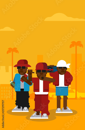 Colorful Rapper Flat Vector