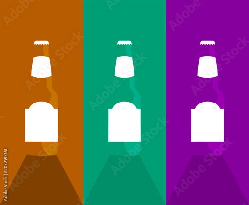 Vector Illustration of beer in flat style with long shadow.