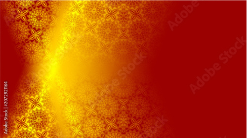 Luxury Mandala Ornament Background Template, Elegant Red Gold Pattern