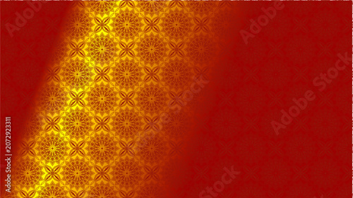 Luxury Mandala Ornament Background Template, Elegant Red Gold Pattern