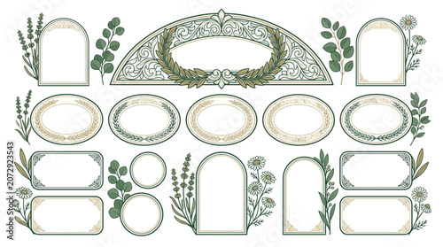 Vintage Decorative Frames and Floral Accents Collection