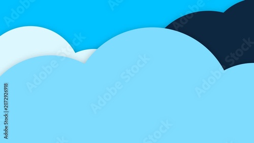 Layered Blue Cloud Background with Soft Cartoon Sky Design