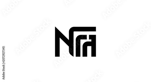 Black stylized NRA monogram logo design.