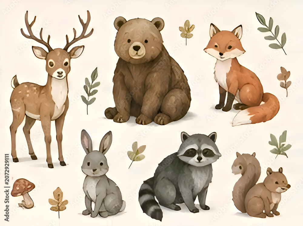 Naklejka premium set of different animals