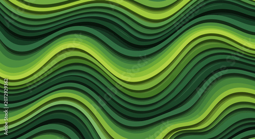 Green Abstract Wavy Pattern Background