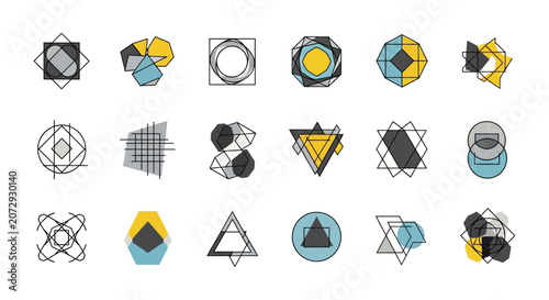 Geometric Abstract Logos Set - Modern Shapes and Designs