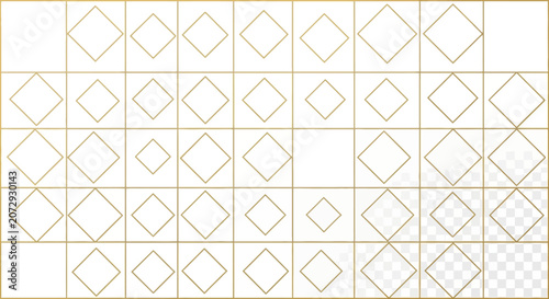 Geometric pattern of golden diamonds on a grid, abstract background