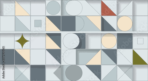 Geometric Mosaic Pattern - Abstract Shapes Background