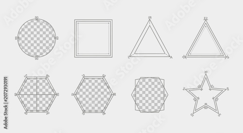 Geometric Shapes Transparent Frames - Vector Design Elements