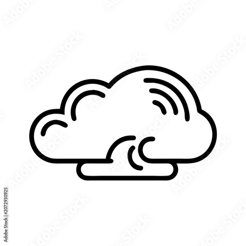 Cloud data storage internet symbol icon outline flat design vector.