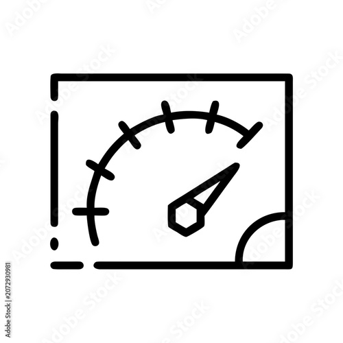 Speedometer performance gauge vector icon, simple flat design.