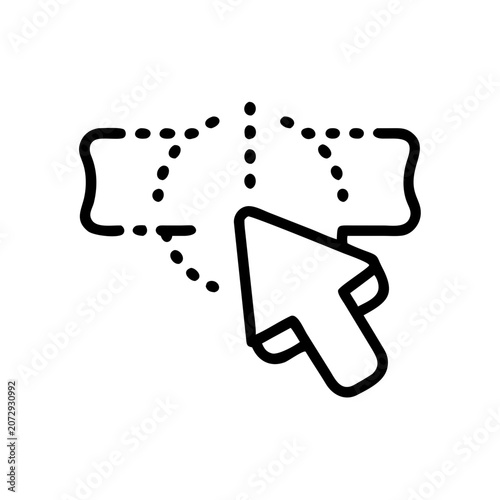 Interface design pointer selection tool icon outline flat vector.