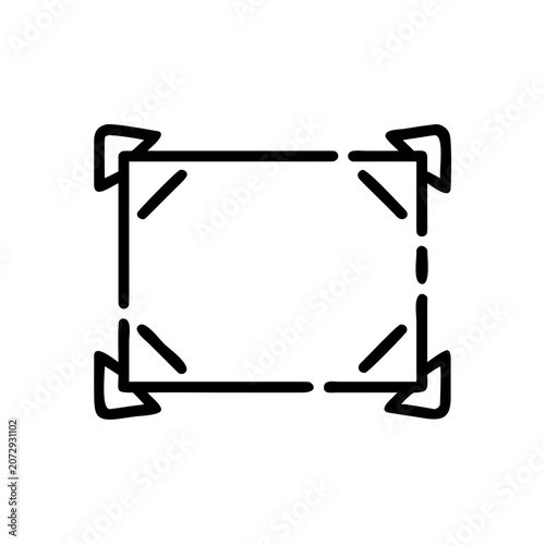 A dotted outline box with corner markers representing a selection or frame.