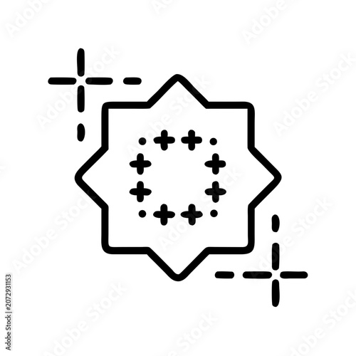 Abstract sparkle design logo concept, simple line art style illustration.