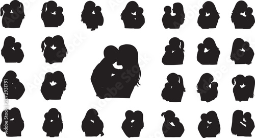 Mother and Child Silhouette Collection: Love, Family, and Connection