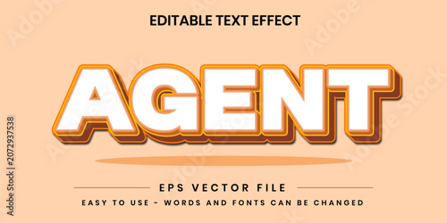 Agent Secret Sleek Modern Ivory 3D Editable Text Effect