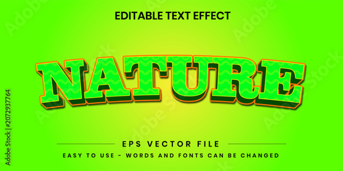 Nature Green Eco Wavy Pattern 3D Editable Text Effect