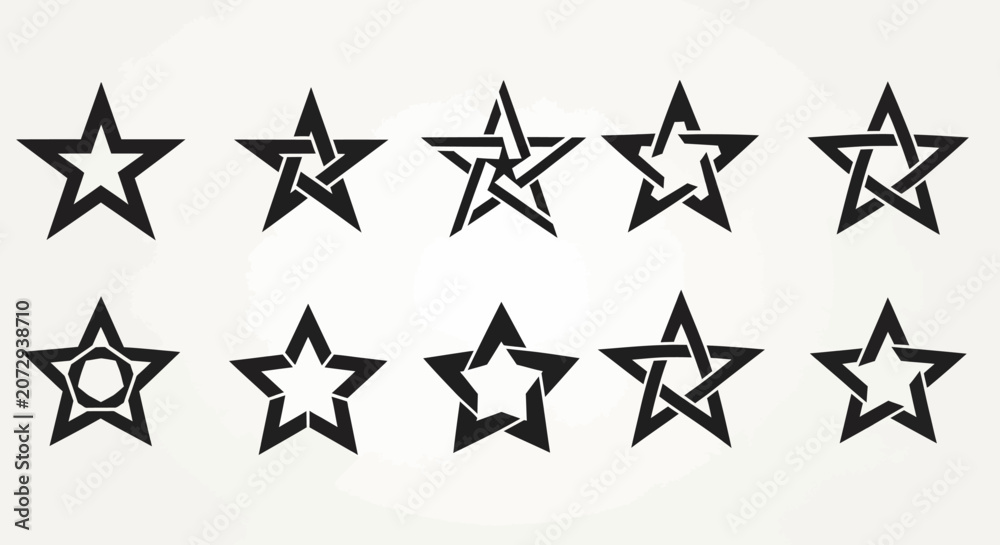 Obraz premium Star Silhouettes Collection - Geometric Patterns and Designs