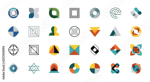 Collection of Modern Geometric Icons and Symbols