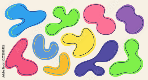 Organic Blob Shapes, Abstract Modern Design Elements, Colorful Background