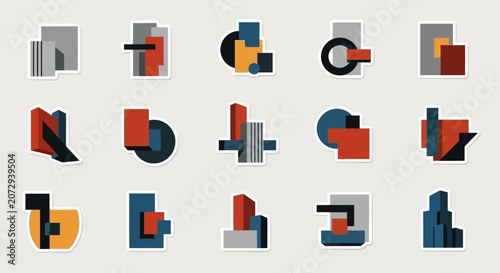 Modern Geometric Shapes Set, Abstract Art Design Elements