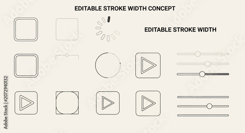 Editable Stroke Width UI Elements: Icons & Sliders