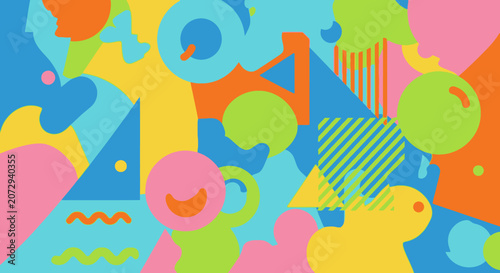 Vibrant Geometric Abstract Background?Color Splash?Playful Shapes