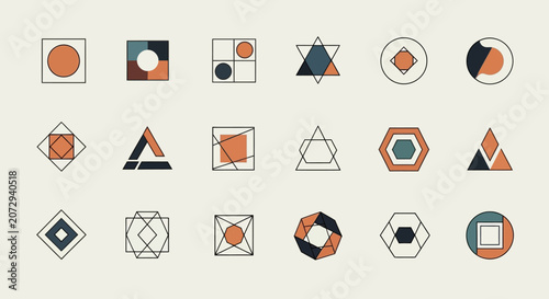 Geometric Shapes Set: Abstract Icons & Minimalist Design