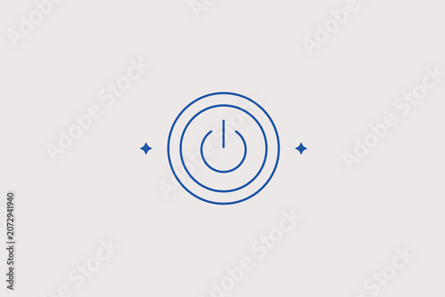 Obraz na plátně Circular electric power standby button line icon for tech store