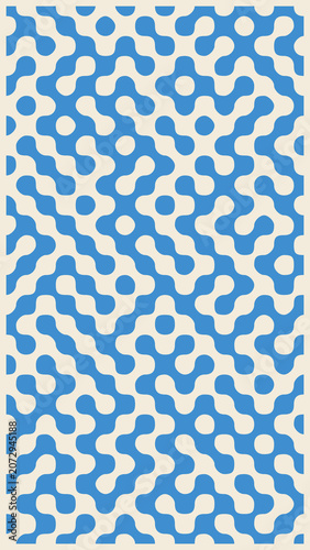 Intricate abstract geometric tile pattern in blue and cream